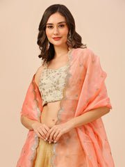 Embellished Scalloped Border Tissue Dupatta - Image 2