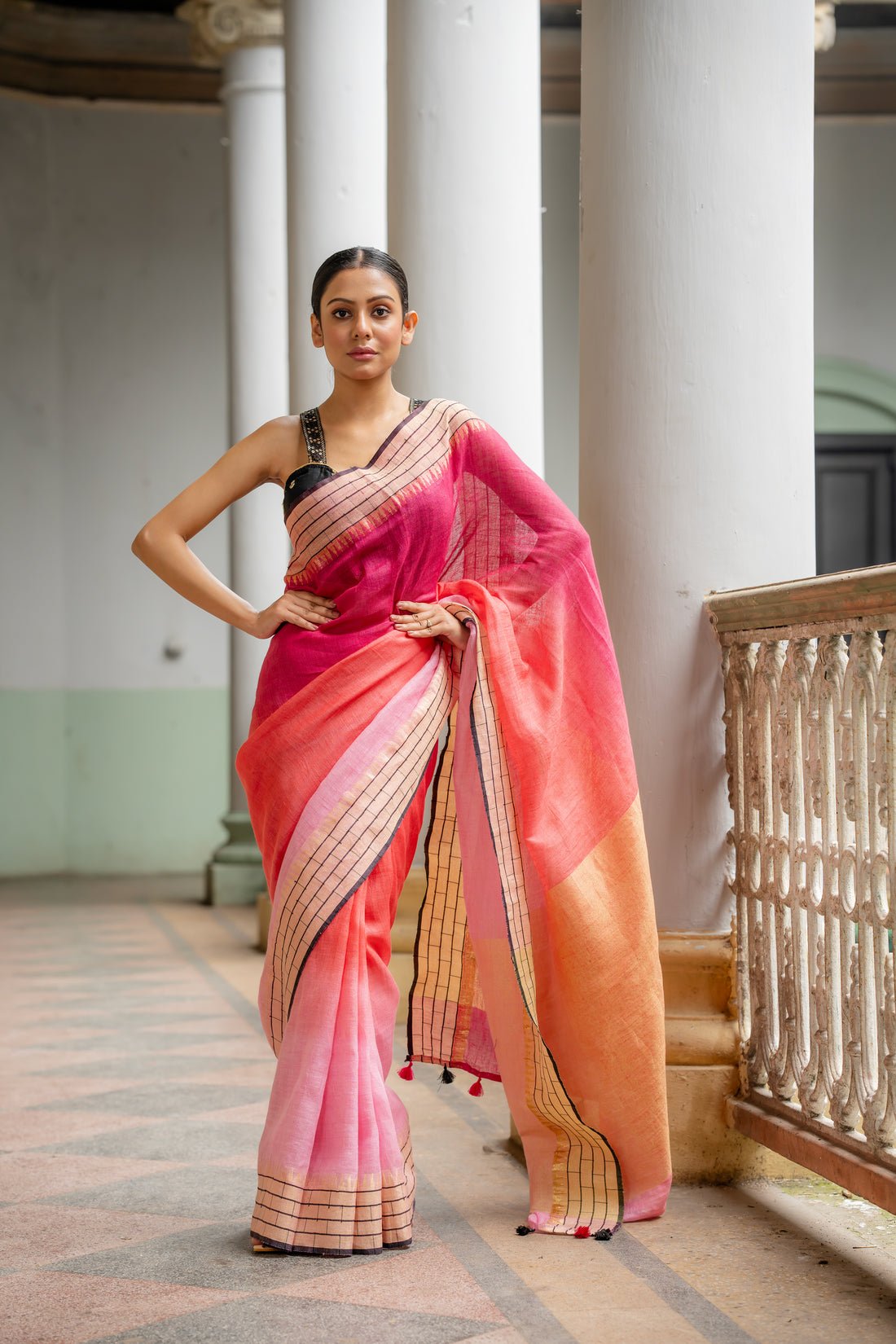 Gulaab Linen Sari - Image 2
