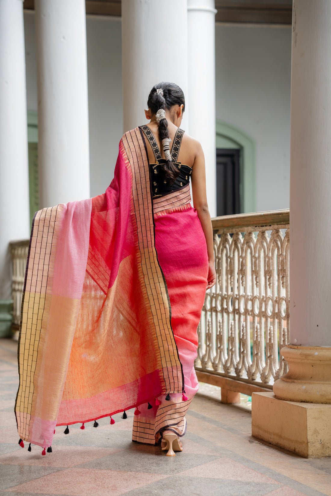 Gulaab Linen Sari - Image 4