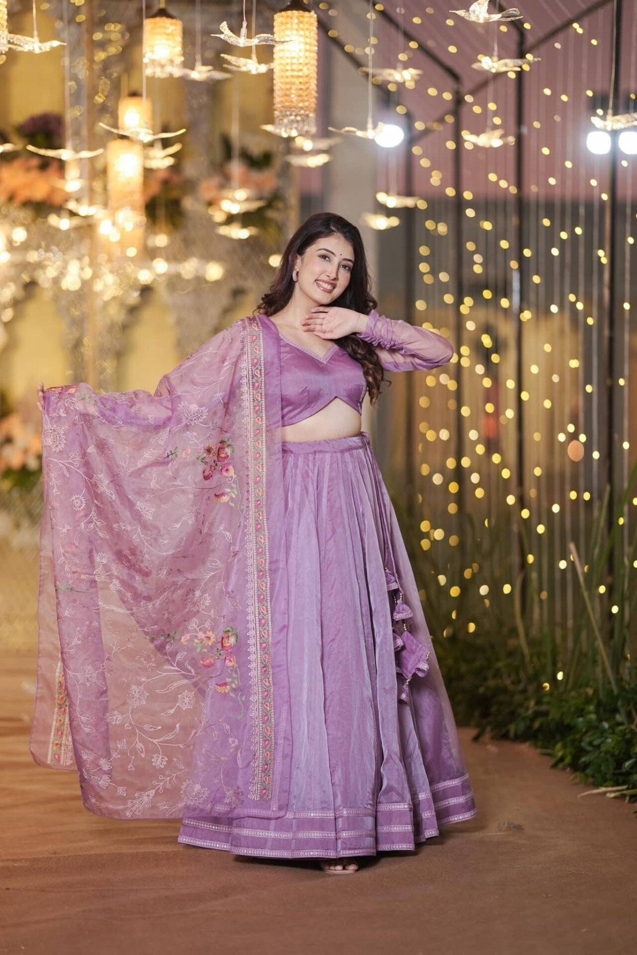 Inara purple organza lehenga set - Image 3