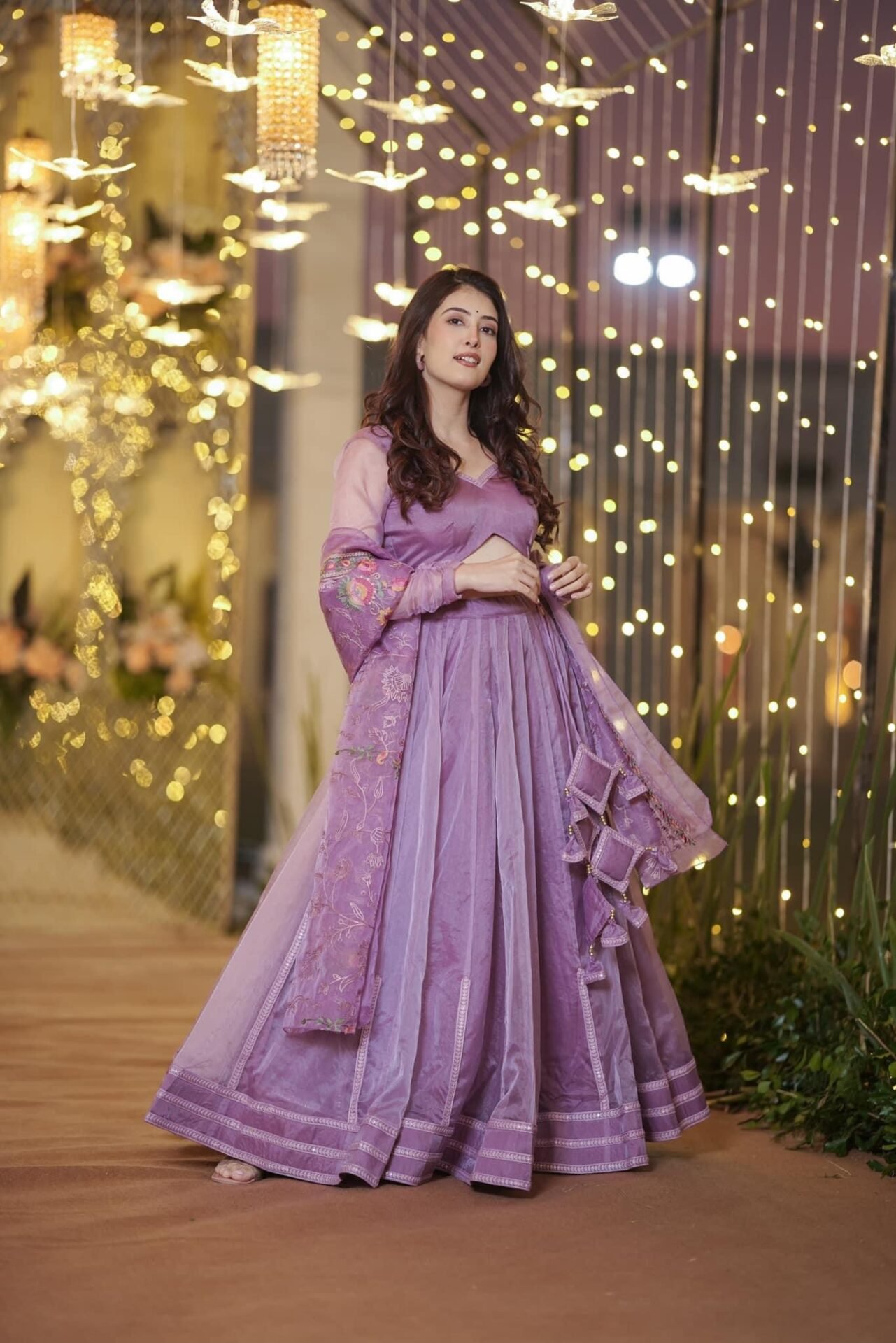 Inara purple organza lehenga set - Image 4