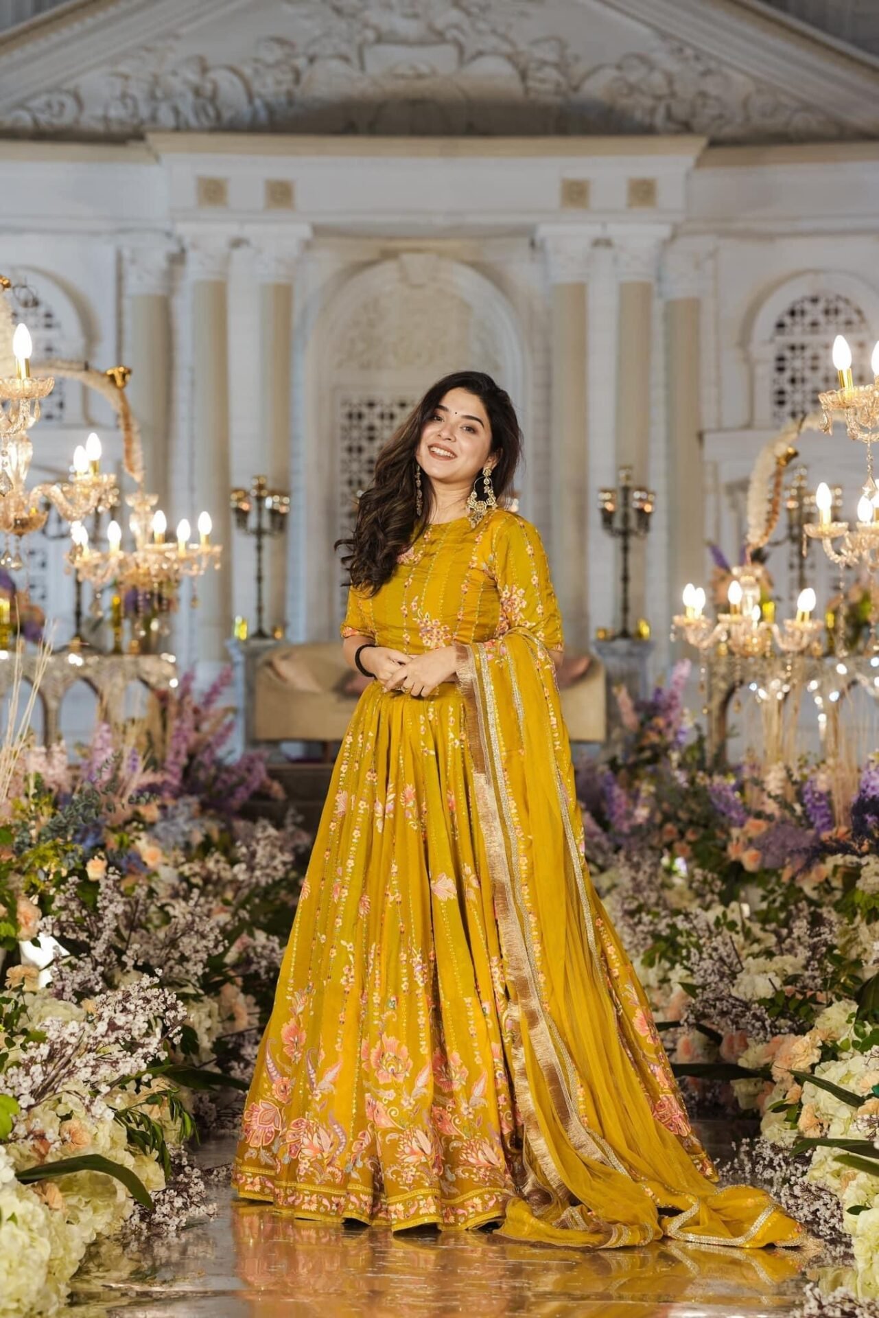 Twila mustard sunshine viscos organza lehenga - Image 2