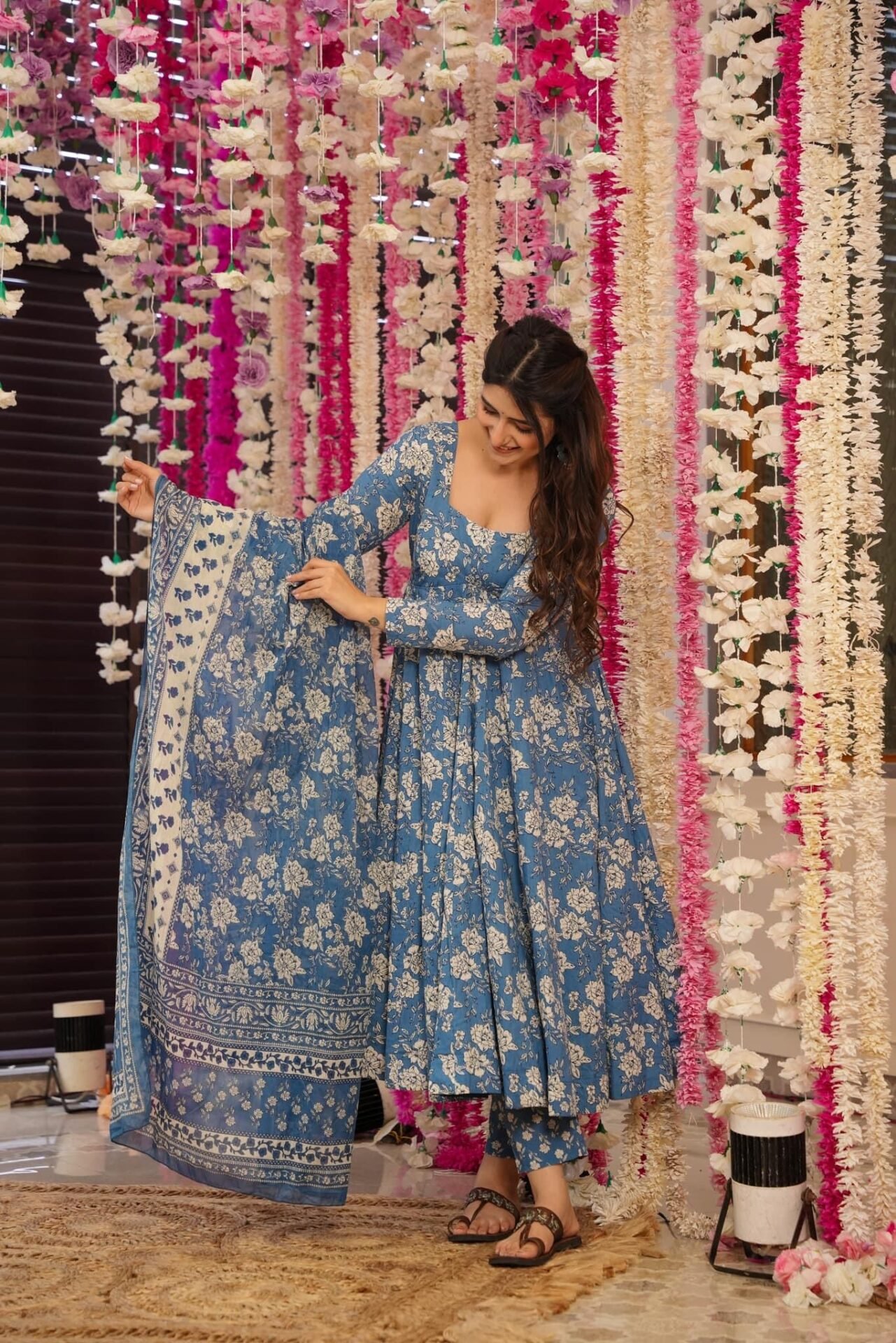 Erica BLUE cotton suit set - Image 4