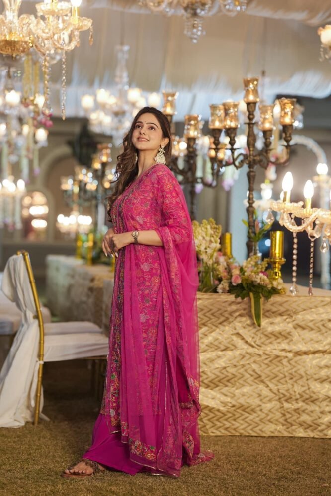 Sajani pink embroidered palazzo set - Image 3