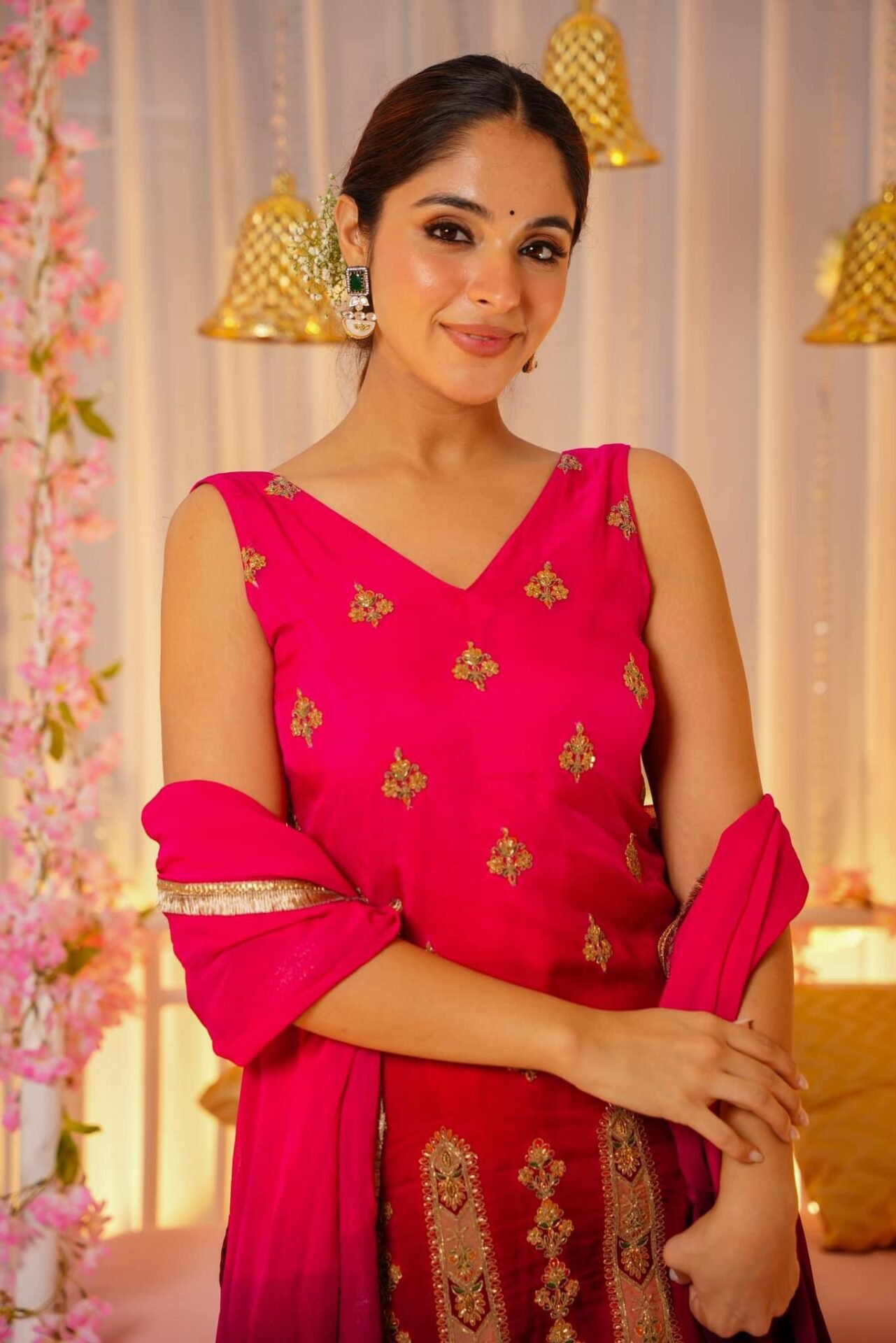 Pratyusha bright straight suit set - Image 3