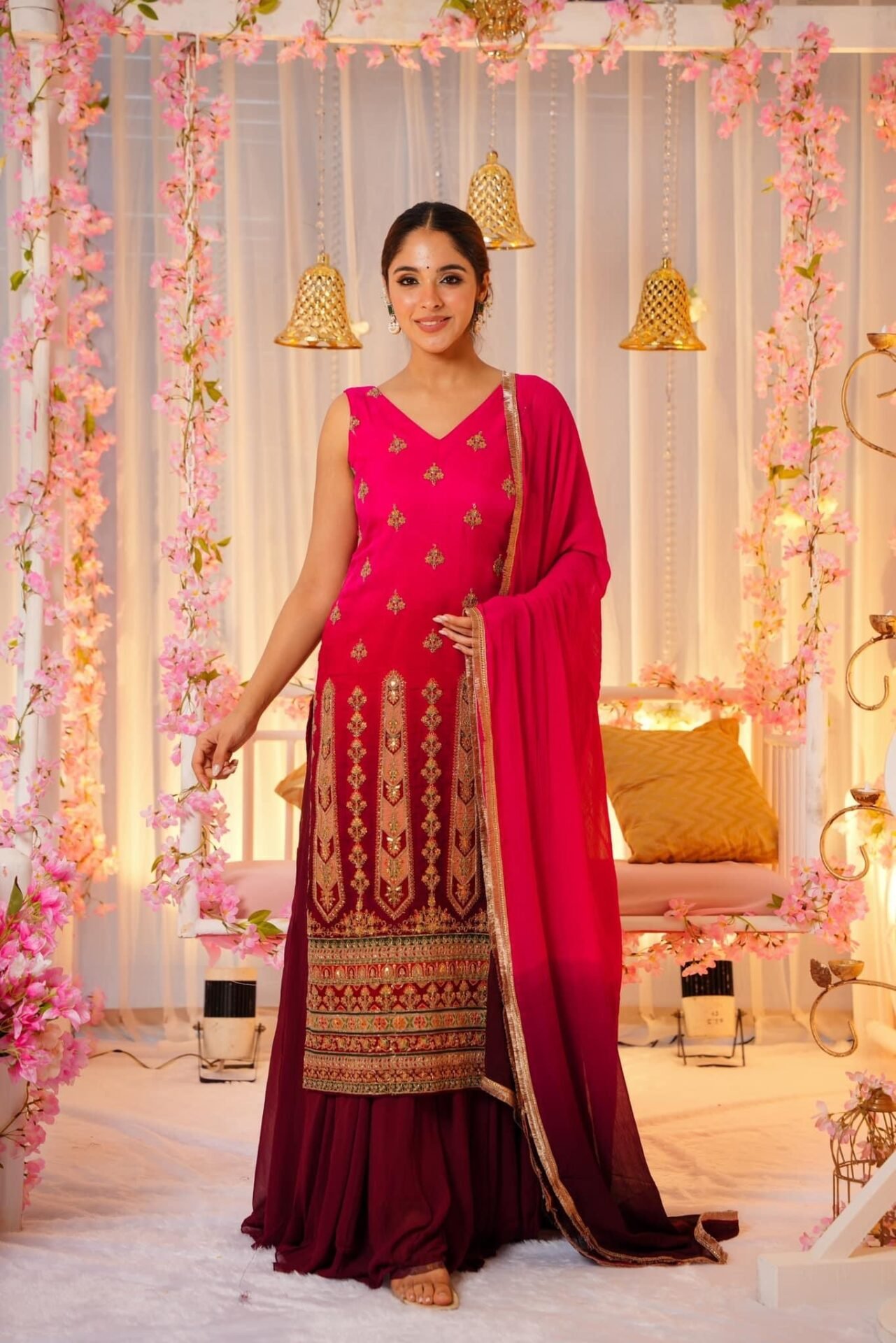 Pratyusha bright straight suit set - Image 2