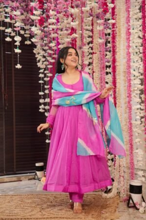 Rosy Veil organza Suit Set