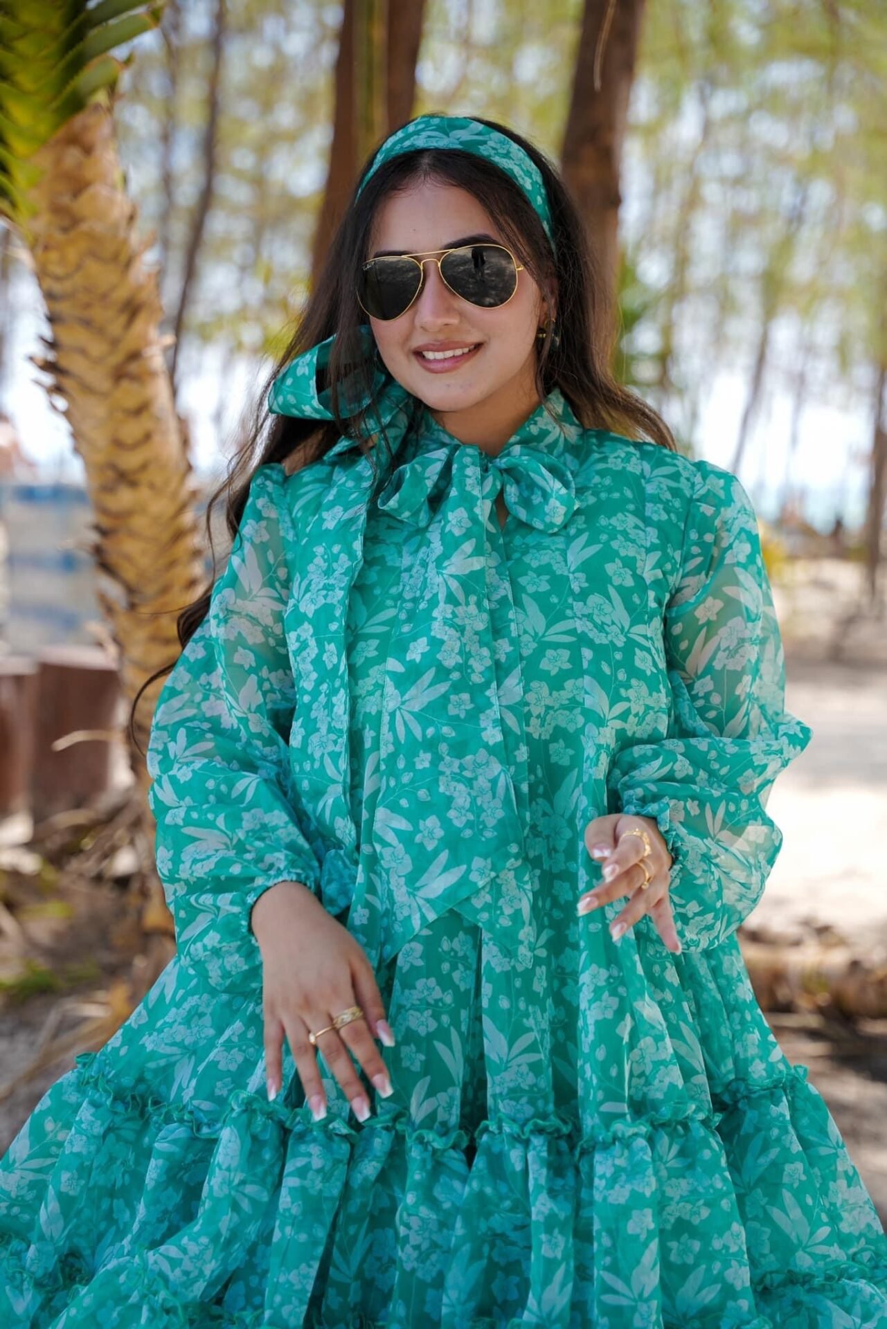 Disty green organza dress - Image 2