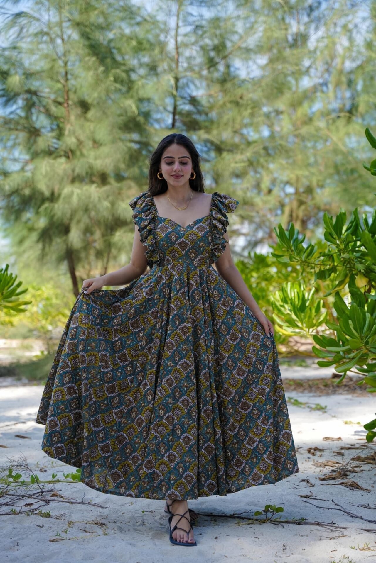 Silvie cotton frilled dress - Image 3