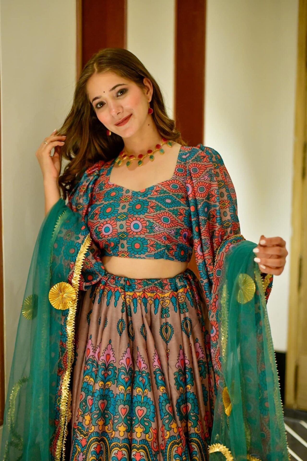 suhani multicolor chanderi lehenga choli set - Image 2