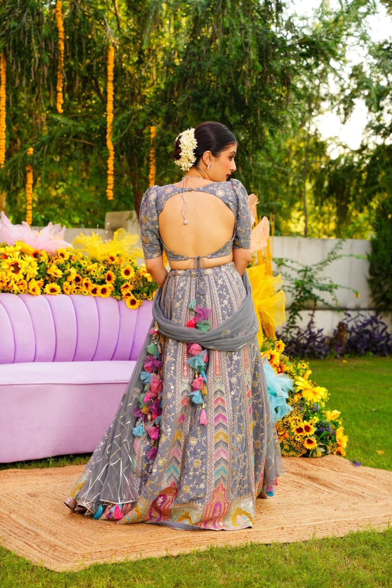 Smokey grey lehenga choli set - Image 3