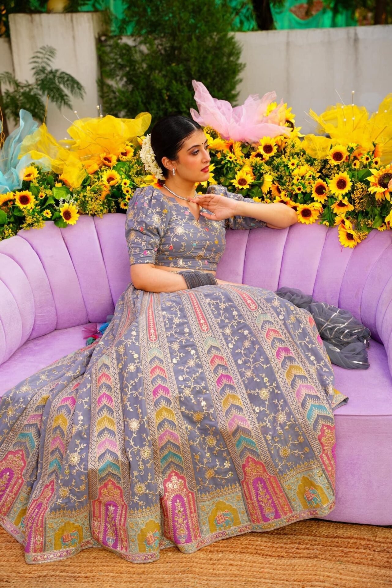 Smokey grey lehenga choli set - Image 4