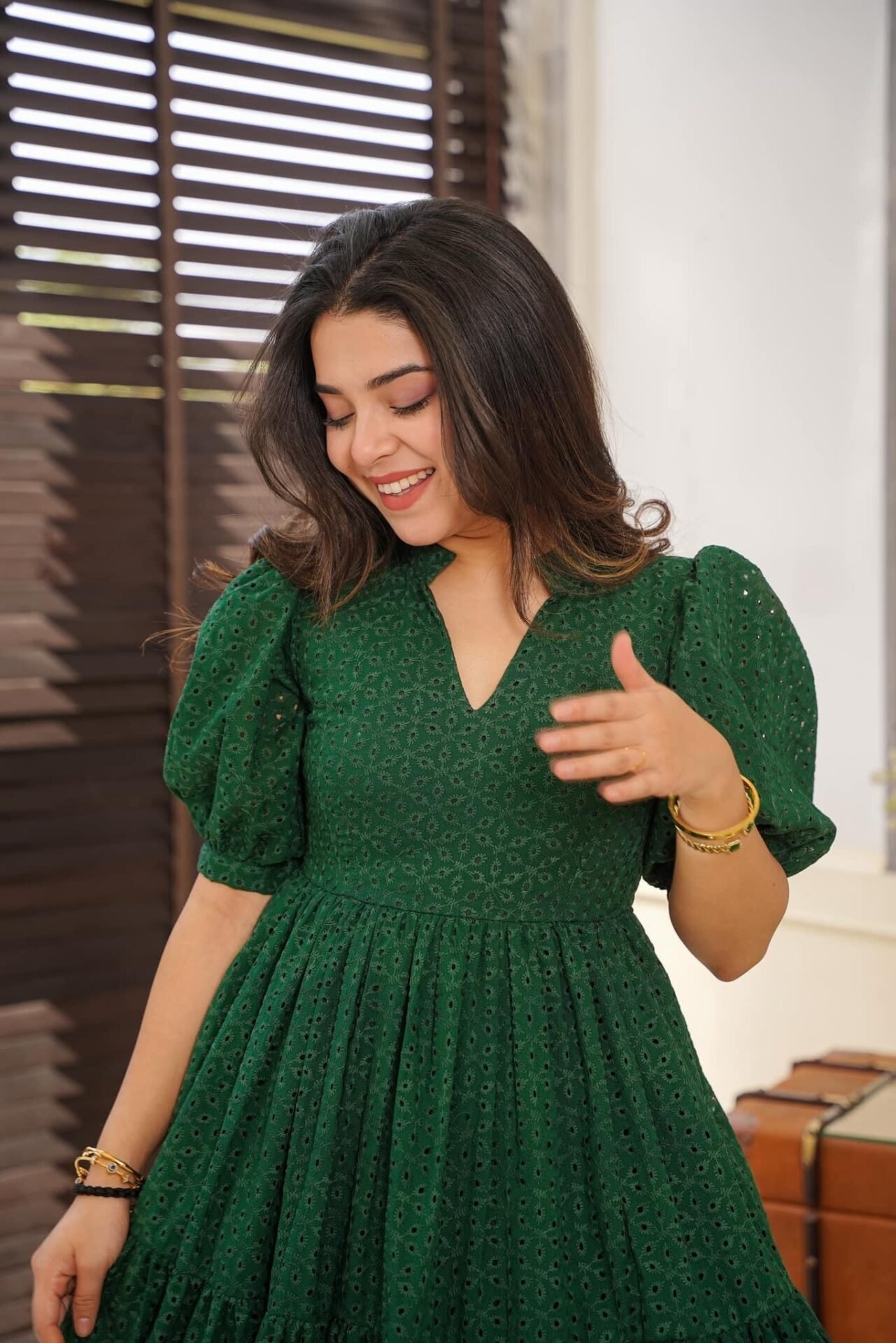 Garnet green cotton dress - Image 4