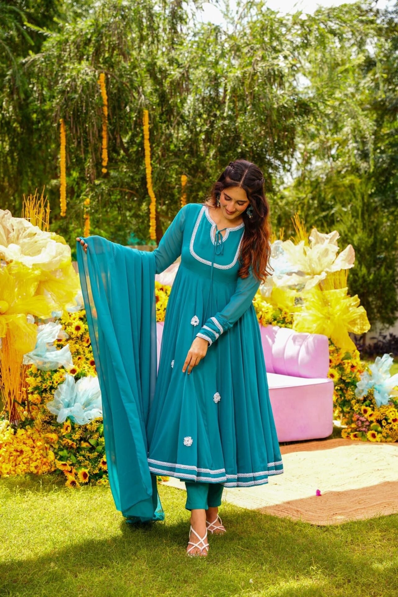 ULTRA MARINE GEORGETTE SUIT SET - Image 3