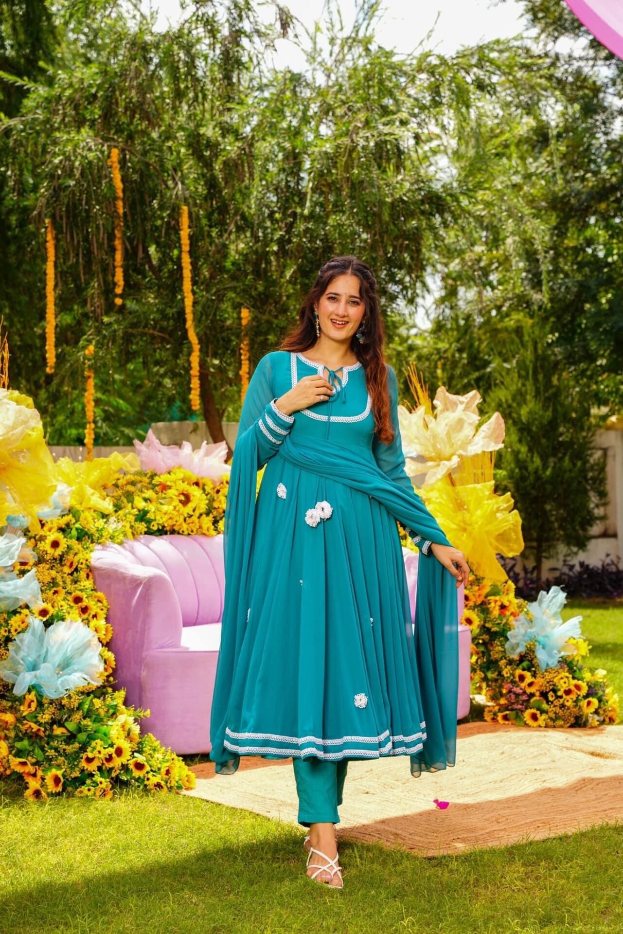 ULTRA MARINE GEORGETTE SUIT SET - Image 4