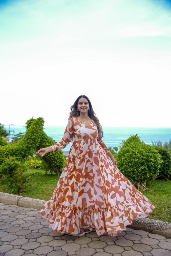 Camellia georgette dress