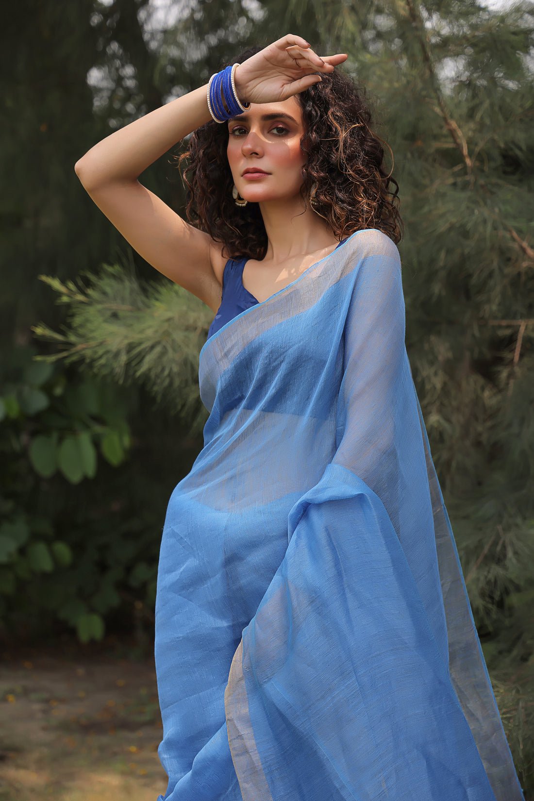 Ragini Linen Silk Sari - Image 2