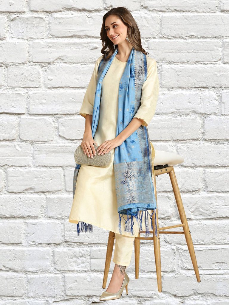 Banarasi Shibori Pattern Silk Dupatta