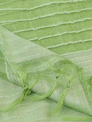 Cotton Silk Stole/Scarf with Sequinned Organza Border - Image 3