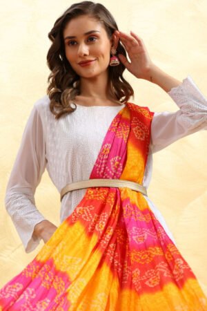 Printed Bandhini Art Silk Crushed Dupatta