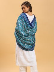Ikat Printed Blended Silk Dupatta - Image 3