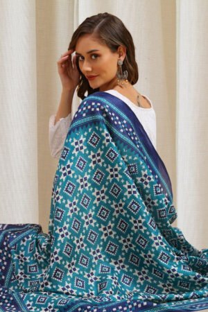 Ikat Printed Blended Silk Dupatta