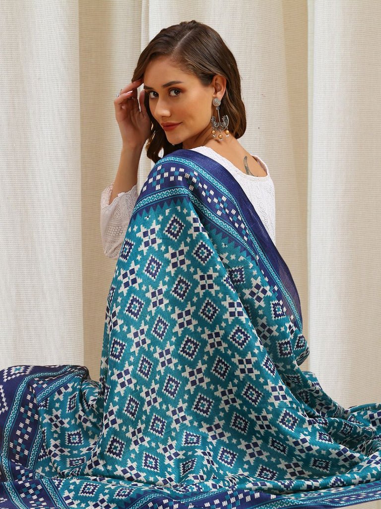 Ikat Printed Blended Silk Dupatta