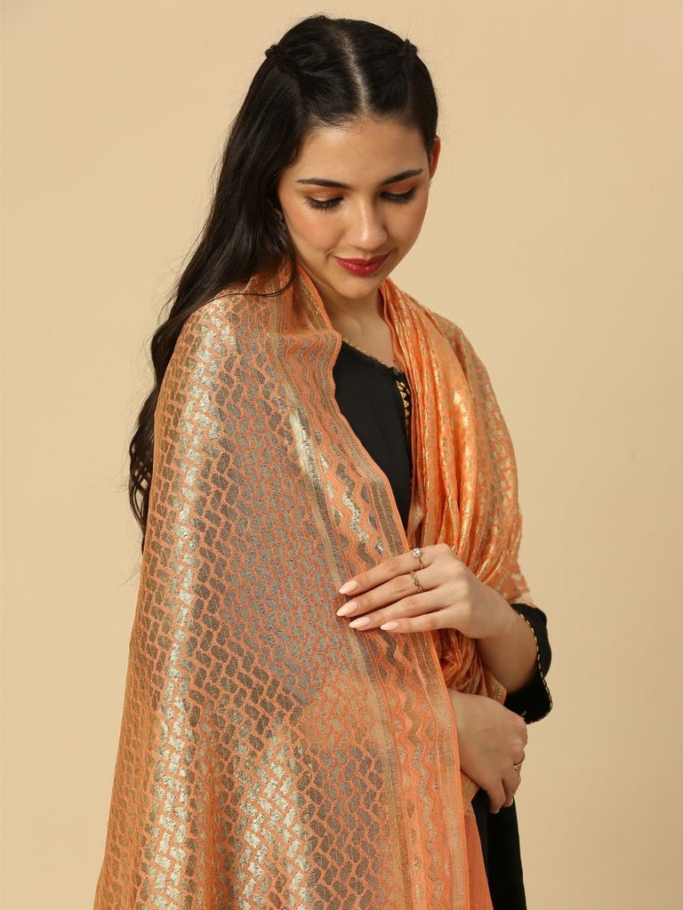 Knitted Lace Net Dupatta