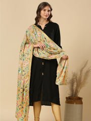 Multicoloured Embellished Phulkari Chiffon Dupatta - Image 4
