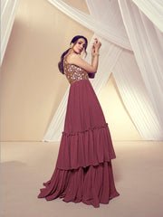 Malaika Arora Floral Sequines and Mukaish Embroidered Maxi Dress - Image 3