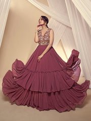 Malaika Arora Floral Sequines and Mukaish Embroidered Maxi Dress - Image 2