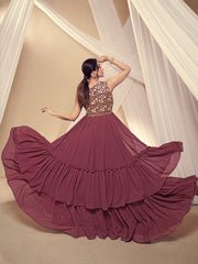 Malaika Arora Floral Sequines and Mukaish Embroidered Maxi Dress - Image 4