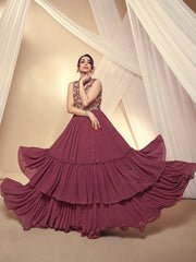 Malaika Arora Floral Sequines and Mukaish Embroidered Maxi Dress