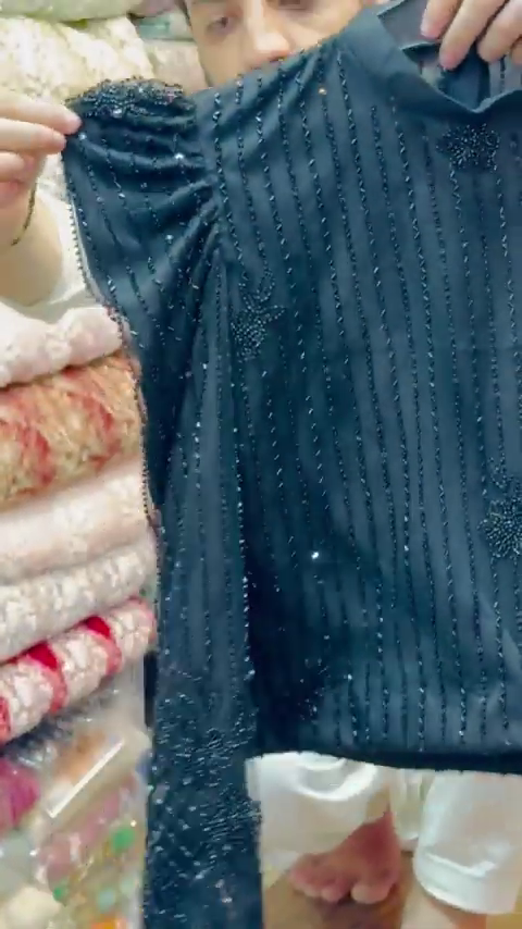 Women's Ready to Wear Plain Black Satin Silk 1 Minute Pre Pleated Saree With Black stitched Blouse - Image 4