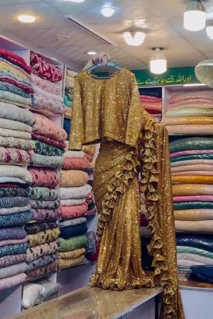 Moonlight Georgette designer Saree with all over seqwance work and blouse