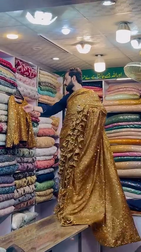 Moonlight Georgette designer Saree with all over seqwance work and blouse - Image 2