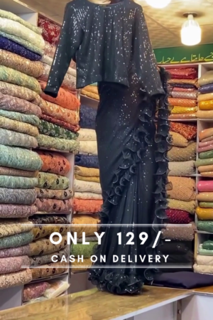 Stitched Saree in Sequence Fabric