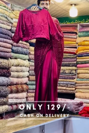 Stitched Saree in Sequence Fabric