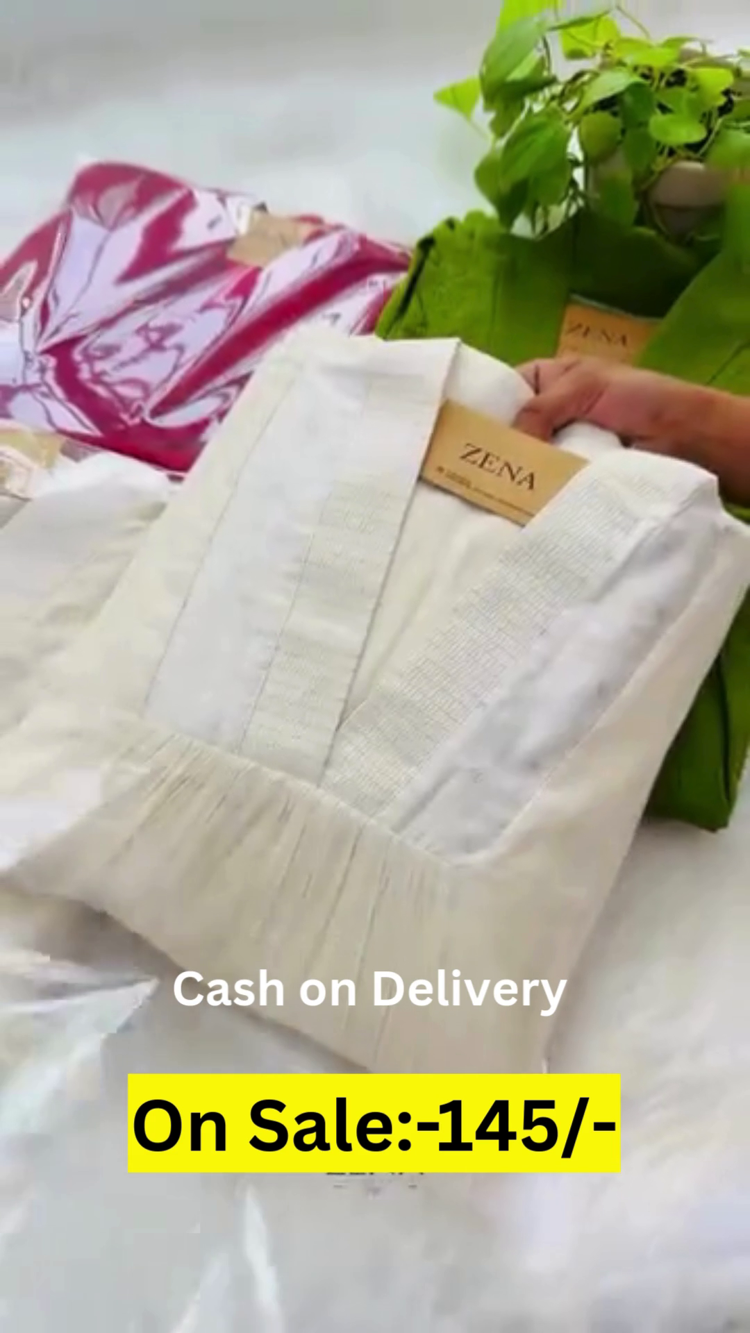 Soft-cotton pleated kurtis with delicate embroidered detailing, available in vibrant green, bold red, and classic white – perfect for everyday chic - Image 3