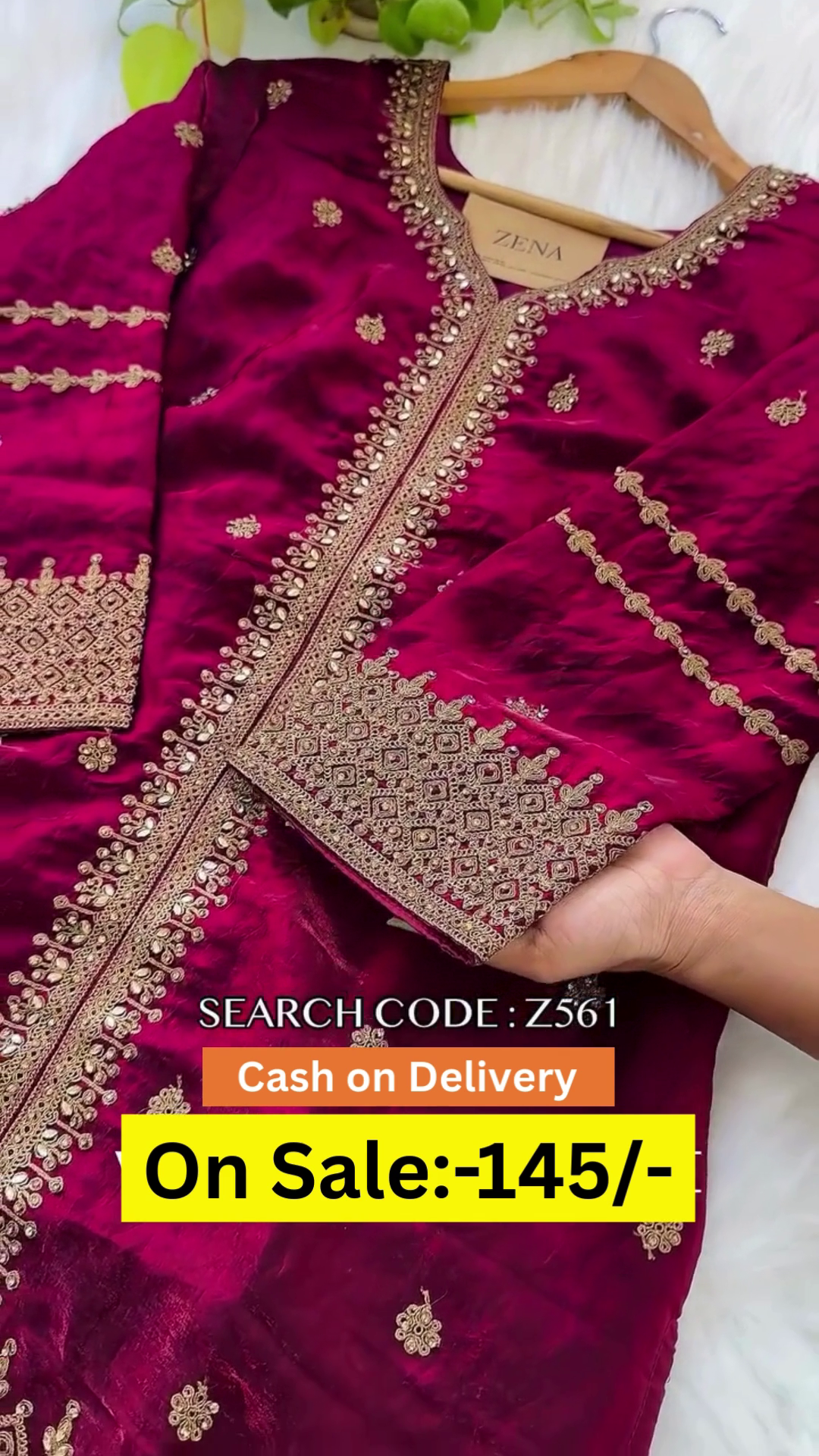 Graceful Silk Embroidered Suit Set with Intricate Zari and Mirror Work Detailing – Perfect for Festive Occasions and Traditional Celebrations - Image 2