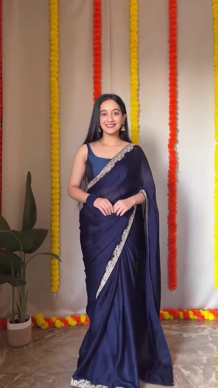 Women's Traditional Silk Blend Saree Combo In Multi Shades with Intricate Embroidered Borders, Matching Blouses, and Elegant Festive Appeal for Weddings, Celebrations, and Cultural Events