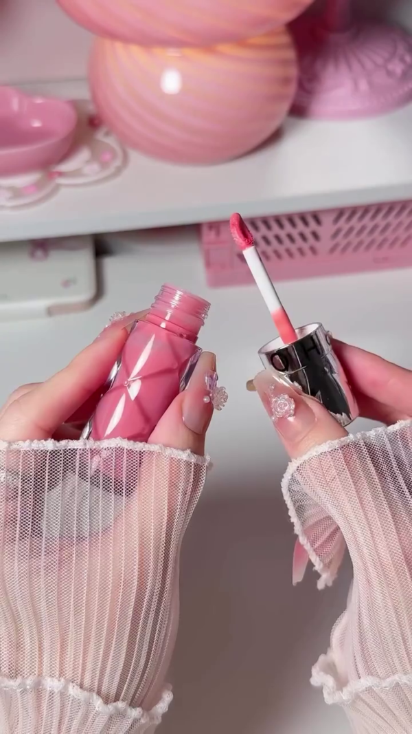 Romantic Pink Glossy Lip Tint & Balm Collection – Dewy Full Water Tint, Soft Matte Finish, and High-Shine Gloss Set – Long-Lasting Moisturizing Lipsticks for a Cute, Feminine Look - Image 3
