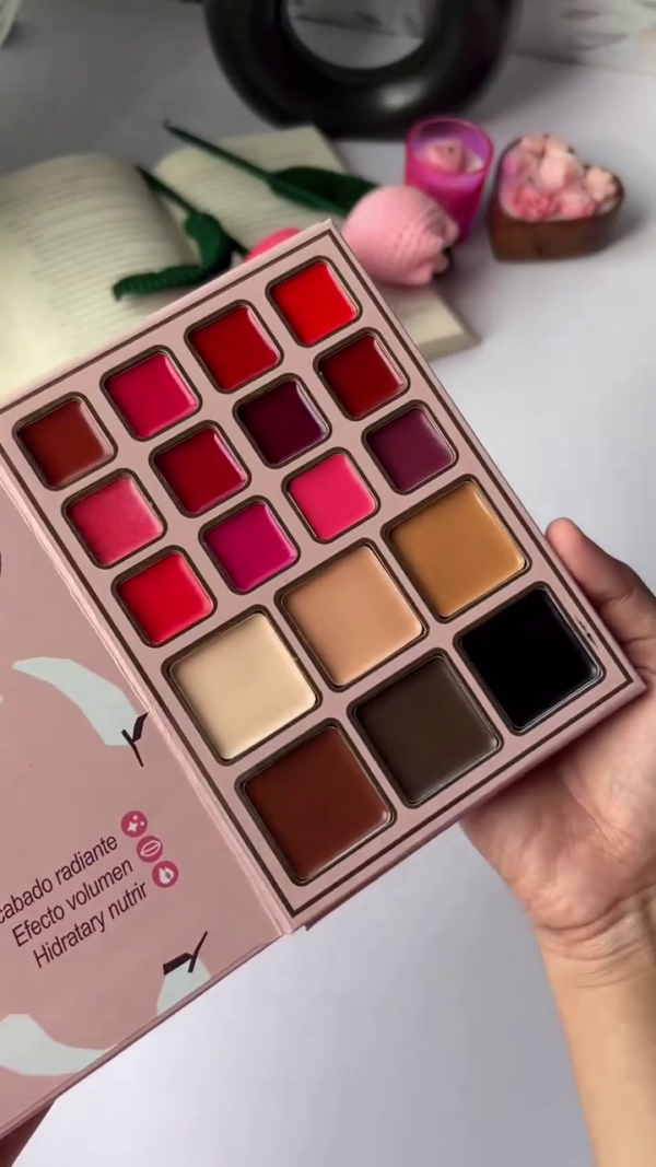 All-in-One Multi-Color Makeup Set Palette Featuring 24 Vibrant Eyeshadows, 6 Radiant Highlighters, and 18 Creamy Lip & Face Shades for a Complete Glam Look - Image 2