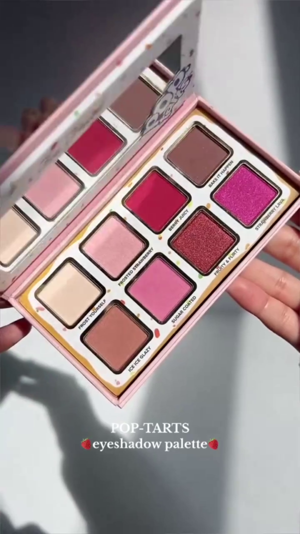 Strawberry & Cinnamon-Inspired Dual Eyeshadow Palette Collection Sweet & Spicy Shades Featuring Frosted Pinks, Bold Reds, Golden Browns & Shimmering Toppers for Delicious Everyday Glam