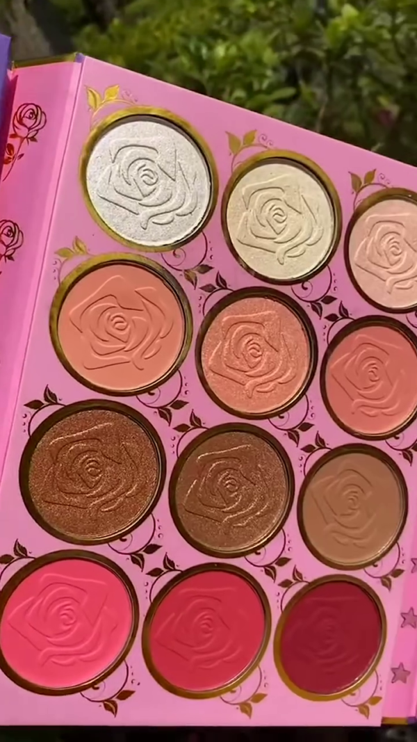All-in-One Luxury Rose-Embossed Makeup Palette – Complete Collection of Highly Pigmented Eyeshadows, Glitters, Highlighters, Bronzers, and Blushes in Vibrant and Neutral Shades for Face and Eyes