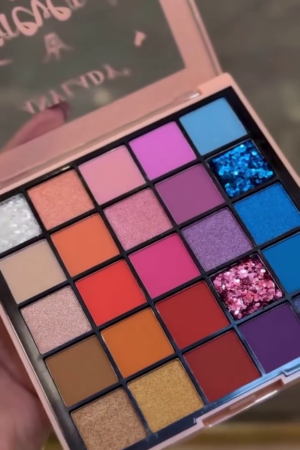 Multi-Color 25-Shade Professional Eyeshadow Palette with Matte, Shimmer, and Glitter Finishes in Bold, Vibrant and Neutral Tones for Eye Makeup, Party Looks, Bridal Glam, and Everyday Wear