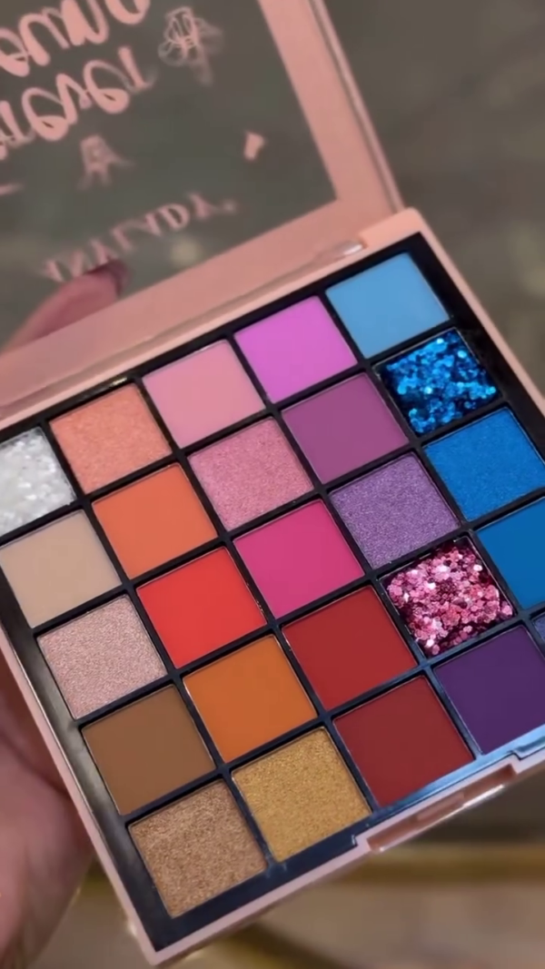 Multi-Color 25-Shade Professional Eyeshadow Palette with Matte, Shimmer, and Glitter Finishes in Bold, Vibrant and Neutral Tones for Eye Makeup, Party Looks, Bridal Glam, and Everyday Wear