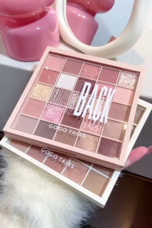 Gogo Tales 24-Color Eyeshadow Palette with Matte, Shimmer, and Glitter Finishes for Versatile Day-to-Night Looks